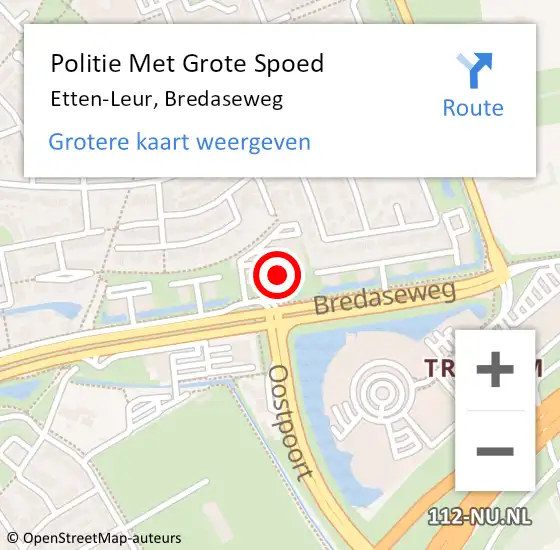 Locatie op kaart van de 112 melding: Politie Met Grote Spoed Naar Etten-Leur, Bredaseweg op 19 september 2024 15:22