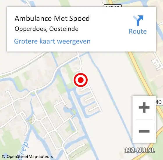 Locatie op kaart van de 112 melding: Ambulance Met Spoed Naar Opperdoes, Oosteinde op 19 september 2024 15:44