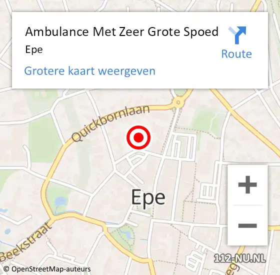 Locatie op kaart van de 112 melding: Ambulance Met Zeer Grote Spoed Naar Epe op 19 september 2024 16:22