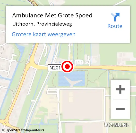 Locatie op kaart van de 112 melding: Ambulance Met Grote Spoed Naar Uithoorn, Provincialeweg op 20 oktober 2014 17:02