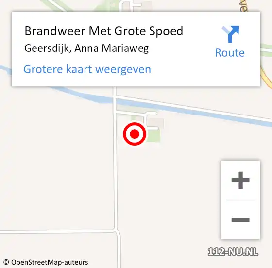 Locatie op kaart van de 112 melding: Brandweer Met Grote Spoed Naar Geersdijk, Anna Mariaweg op 19 september 2024 16:34