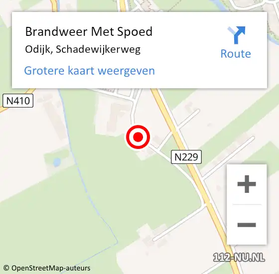 Locatie op kaart van de 112 melding: Brandweer Met Spoed Naar Odijk, Schadewijkerweg op 20 oktober 2014 17:02