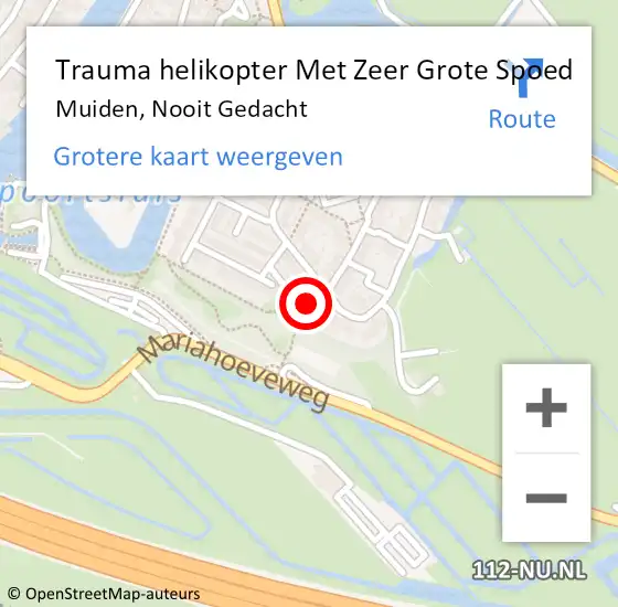 Locatie op kaart van de 112 melding: Trauma helikopter Met Zeer Grote Spoed Naar Muiden, Nooit Gedacht op 19 september 2024 16:38