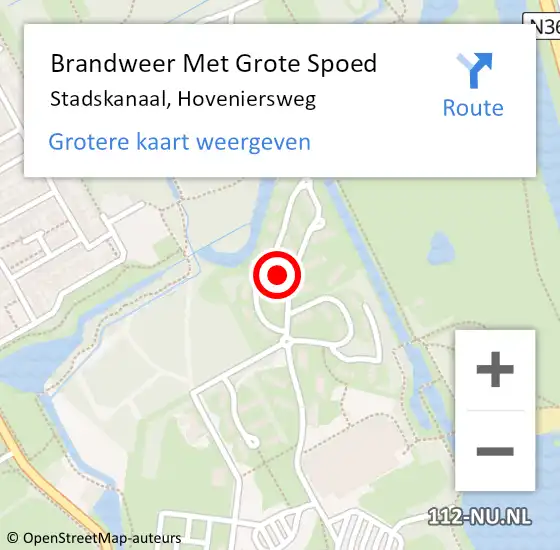 Locatie op kaart van de 112 melding: Brandweer Met Grote Spoed Naar Stadskanaal, Hoveniersweg op 19 september 2024 16:42