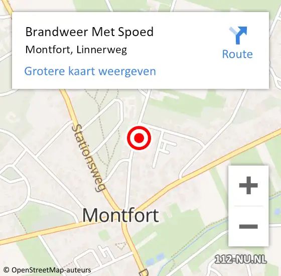 Locatie op kaart van de 112 melding: Brandweer Met Spoed Naar Montfort, Linnerweg op 19 september 2024 16:44