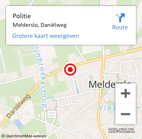 Locatie op kaart van de 112 melding: Politie Melderslo, Daniëlweg op 19 september 2024 16:50