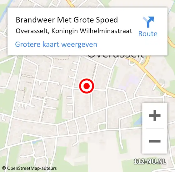 Locatie op kaart van de 112 melding: Brandweer Met Grote Spoed Naar Overasselt, Koningin Wilhelminastraat op 19 september 2024 17:07