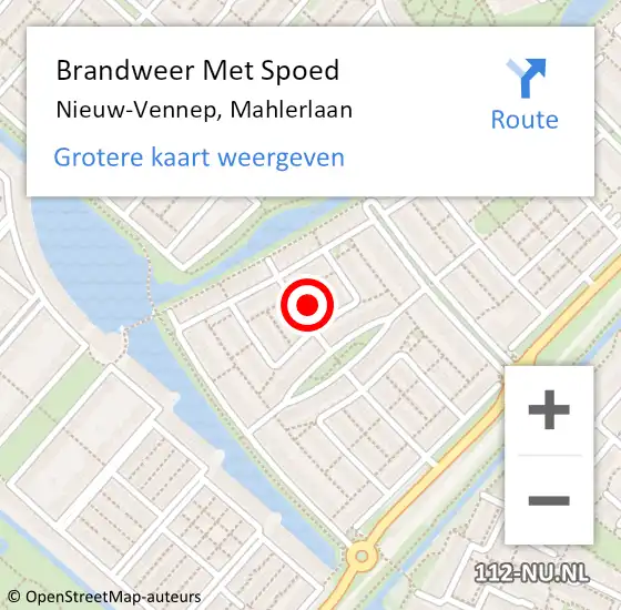 Locatie op kaart van de 112 melding: Brandweer Met Spoed Naar Nieuw-Vennep, Mahlerlaan op 19 september 2024 18:51