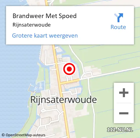 Locatie op kaart van de 112 melding: Brandweer Met Spoed Naar Rijnsaterwoude op 19 september 2024 18:51