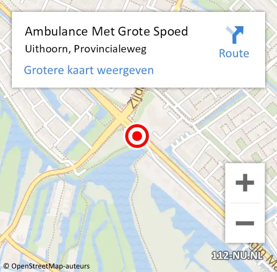 Locatie op kaart van de 112 melding: Ambulance Met Grote Spoed Naar Uithoorn, Provincialeweg op 20 oktober 2014 17:19