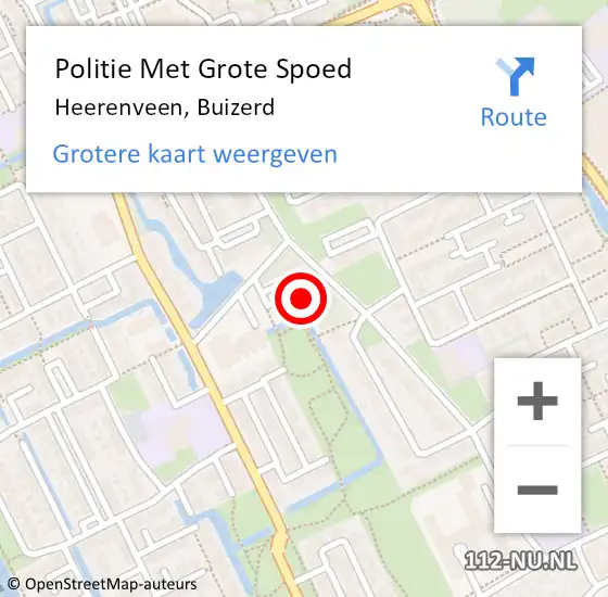 Locatie op kaart van de 112 melding: Politie Met Grote Spoed Naar Heerenveen, Buizerd op 19 september 2024 19:29