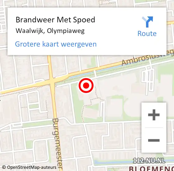 Locatie op kaart van de 112 melding: Brandweer Met Spoed Naar Waalwijk, Olympiaweg op 19 september 2024 19:33