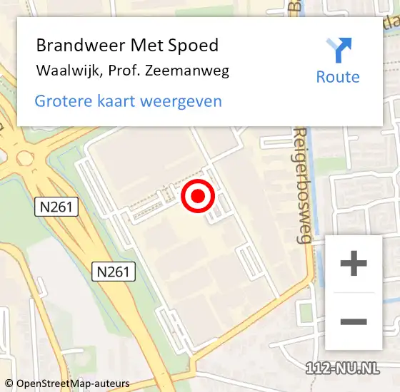 Locatie op kaart van de 112 melding: Brandweer Met Spoed Naar Waalwijk, Prof. Zeemanweg op 19 september 2024 19:35