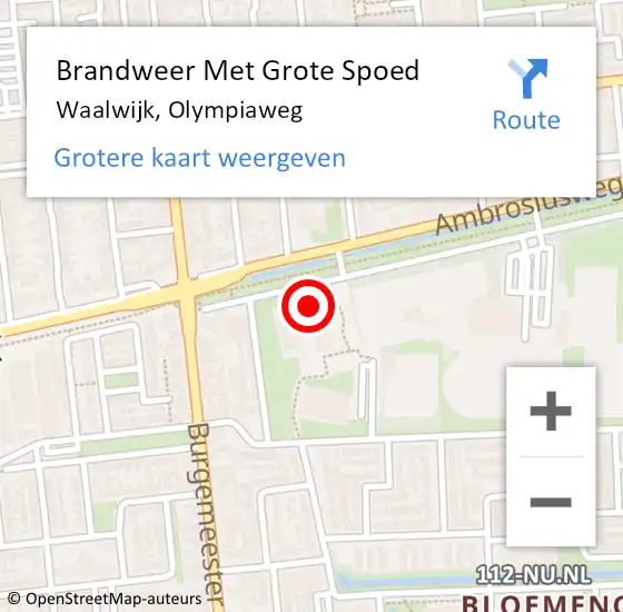 Locatie op kaart van de 112 melding: Brandweer Met Grote Spoed Naar Waalwijk, Olympiaweg op 19 september 2024 19:48