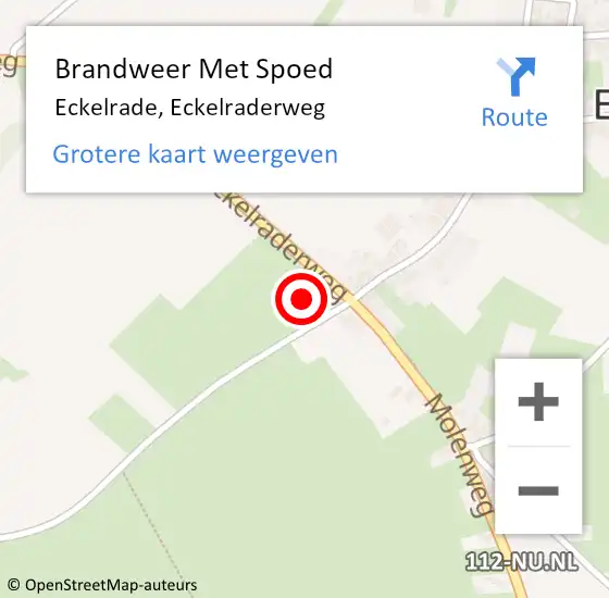 Locatie op kaart van de 112 melding: Brandweer Met Spoed Naar Eckelrade, Eckelraderweg op 19 september 2024 20:11