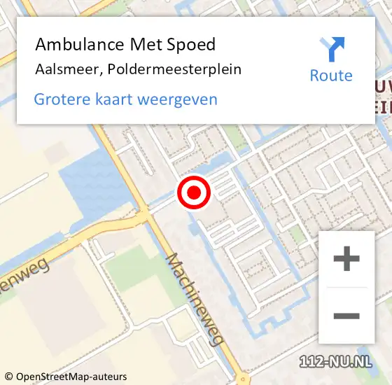 Locatie op kaart van de 112 melding: Ambulance Met Spoed Naar Aalsmeer, Poldermeesterplein op 19 september 2024 20:25