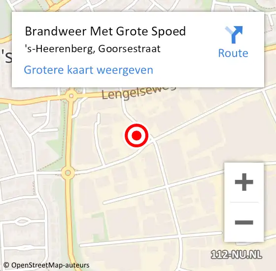 Locatie op kaart van de 112 melding: Brandweer Met Grote Spoed Naar 's-Heerenberg, Goorsestraat op 19 september 2024 20:26