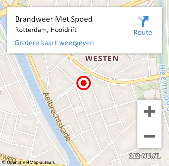 Locatie op kaart van de 112 melding: Brandweer Met Spoed Naar Rotterdam, Hooidrift op 19 september 2024 20:29