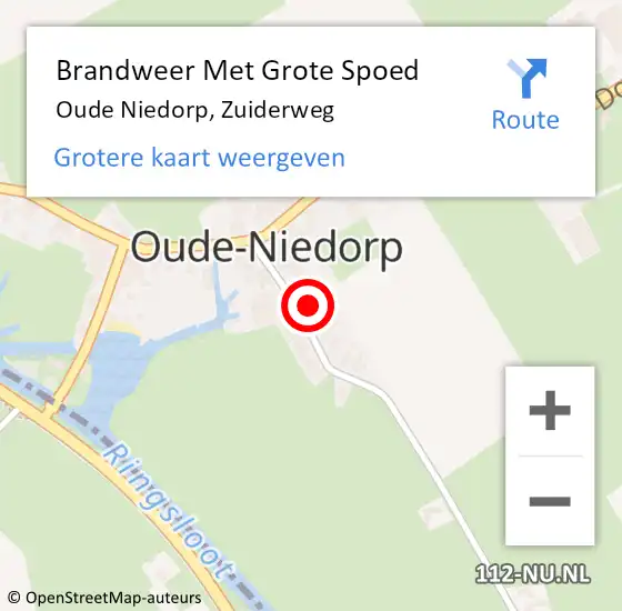 Locatie op kaart van de 112 melding: Brandweer Met Grote Spoed Naar Oude Niedorp, Zuiderweg op 19 september 2024 20:46