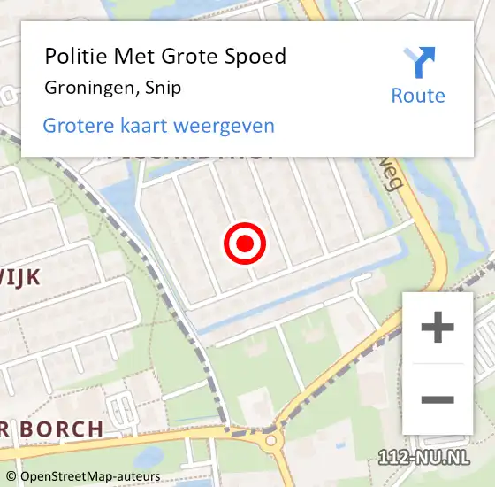 Locatie op kaart van de 112 melding: Politie Met Grote Spoed Naar Groningen, Snip op 19 september 2024 20:49