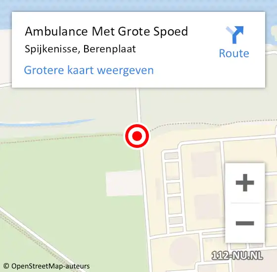 Locatie op kaart van de 112 melding: Ambulance Met Grote Spoed Naar Spijkenisse, Berenplaat op 19 september 2024 20:50