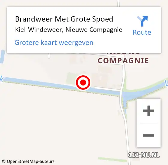 Locatie op kaart van de 112 melding: Brandweer Met Grote Spoed Naar Kiel-Windeweer, Nieuwe Compagnie op 19 september 2024 20:56