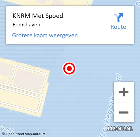 Locatie op kaart van de 112 melding: KNRM Met Spoed Naar Eemshaven op 19 september 2024 20:59