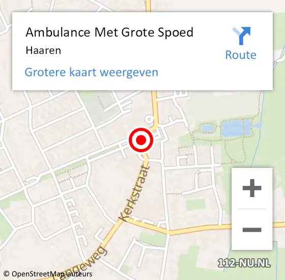 Locatie op kaart van de 112 melding: Ambulance Met Grote Spoed Naar Haaren op 19 september 2024 21:19