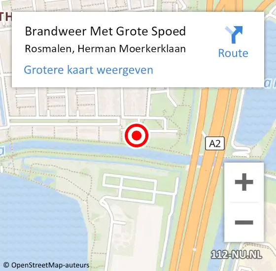 Locatie op kaart van de 112 melding: Brandweer Met Grote Spoed Naar Rosmalen, Herman Moerkerklaan op 19 september 2024 21:41