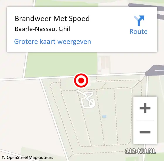 Locatie op kaart van de 112 melding: Brandweer Met Spoed Naar Baarle-Nassau, Ghil op 19 september 2024 21:42