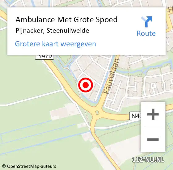 Locatie op kaart van de 112 melding: Ambulance Met Grote Spoed Naar Pijnacker, Steenuilweide op 19 september 2024 21:48