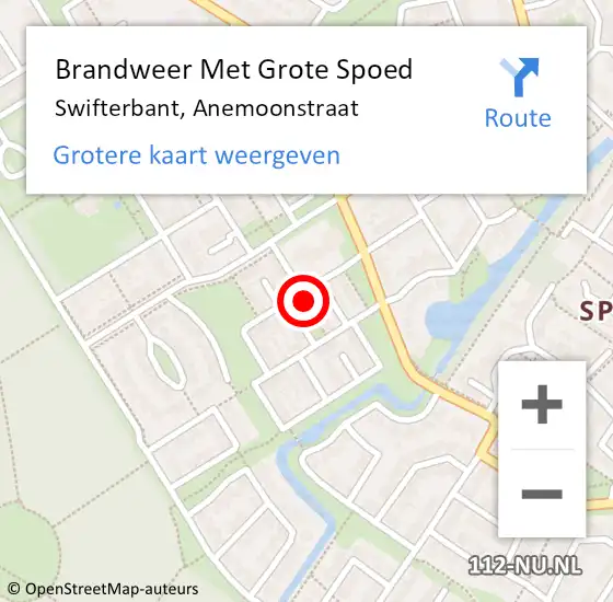 Locatie op kaart van de 112 melding: Brandweer Met Grote Spoed Naar Swifterbant, Anemoonstraat op 19 september 2024 21:50