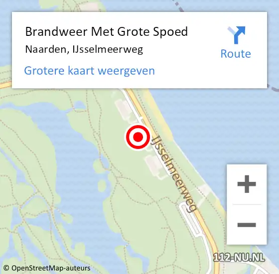 Locatie op kaart van de 112 melding: Brandweer Met Grote Spoed Naar Naarden, IJsselmeerweg op 19 september 2024 22:30