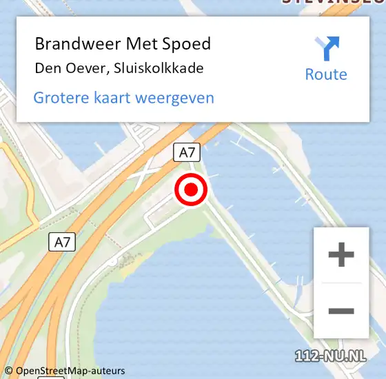 Locatie op kaart van de 112 melding: Brandweer Met Spoed Naar Den Oever, Sluiskolkkade op 19 september 2024 23:08