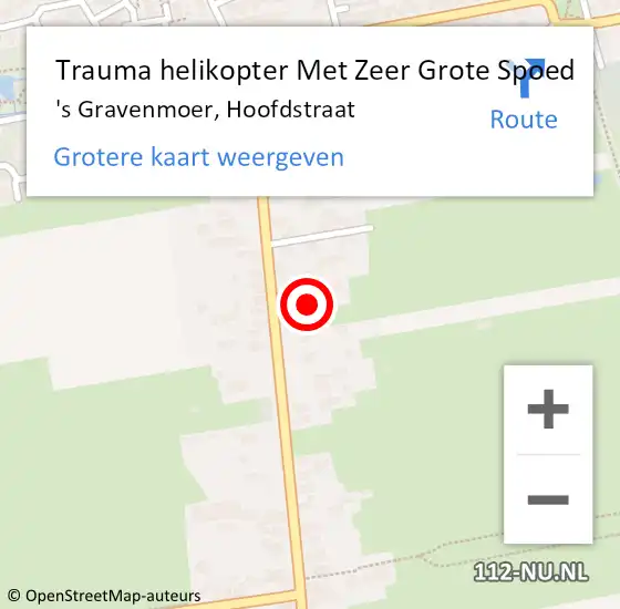 Locatie op kaart van de 112 melding: Trauma helikopter Met Zeer Grote Spoed Naar 's Gravenmoer, Hoofdstraat op 19 september 2024 23:14