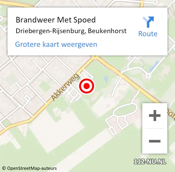 Locatie op kaart van de 112 melding: Brandweer Met Spoed Naar Driebergen-Rijsenburg, Beukenhorst op 20 september 2024 00:21