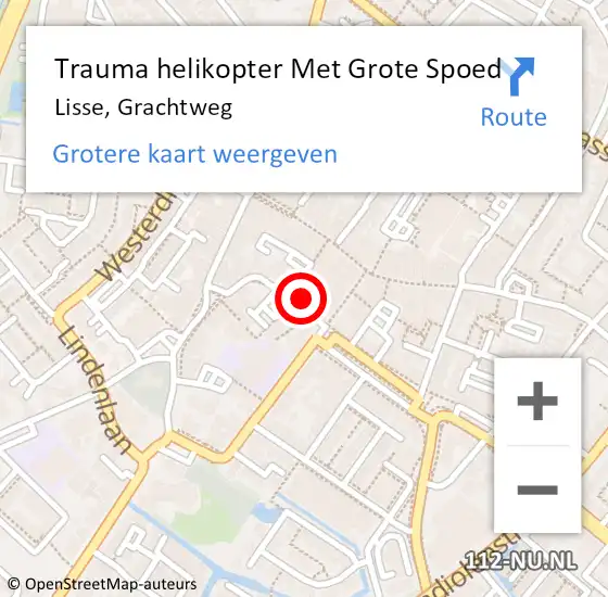 Locatie op kaart van de 112 melding: Trauma helikopter Met Grote Spoed Naar Lisse, Grachtweg op 20 september 2024 00:47