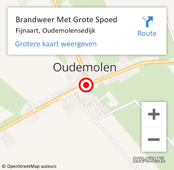 Locatie op kaart van de 112 melding: Brandweer Met Grote Spoed Naar Fijnaart, Oudemolensedijk op 20 september 2024 02:35