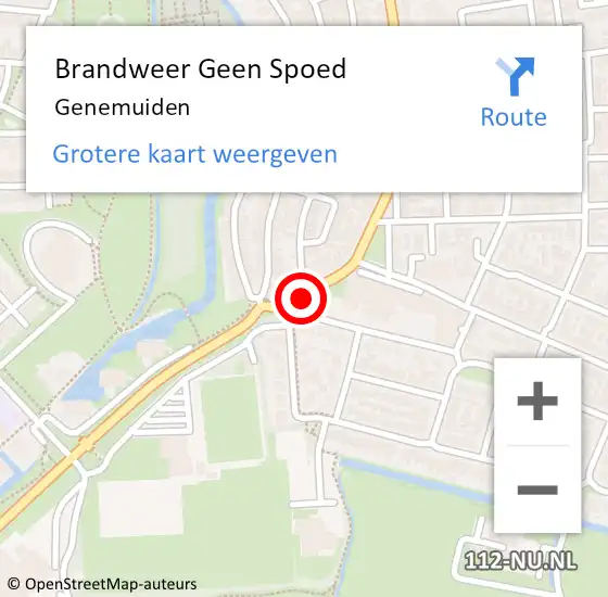 Locatie op kaart van de 112 melding: Brandweer Geen Spoed Naar Genemuiden op 20 september 2024 04:41