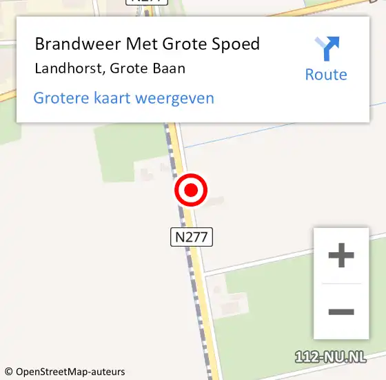 Locatie op kaart van de 112 melding: Brandweer Met Grote Spoed Naar Landhorst, Grote Baan op 20 september 2024 05:43