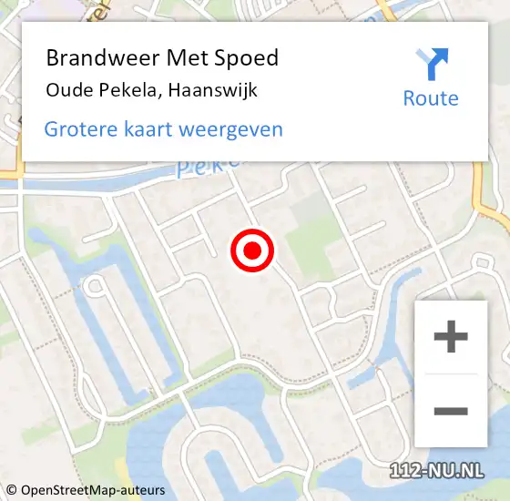 Locatie op kaart van de 112 melding: Brandweer Met Spoed Naar Oude Pekela, Haanswijk op 20 september 2024 06:13