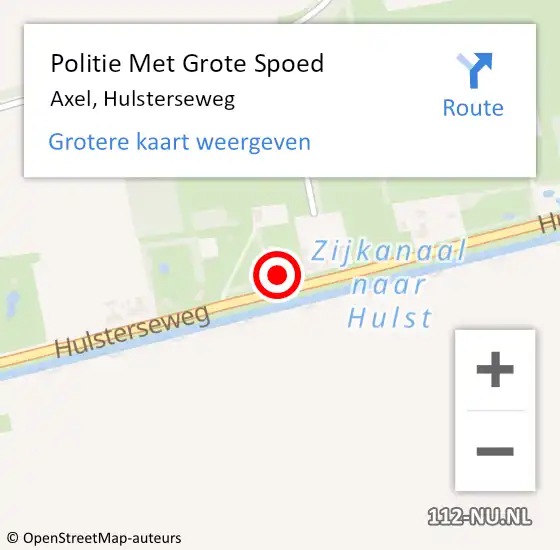 Locatie op kaart van de 112 melding: Politie Met Grote Spoed Naar Axel, Hulsterseweg op 20 september 2024 06:25