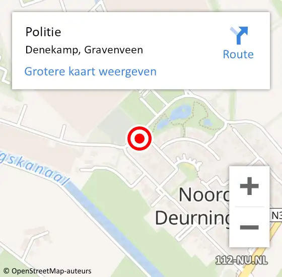 Locatie op kaart van de 112 melding: Politie Denekamp, Gravenveen op 20 september 2024 07:13