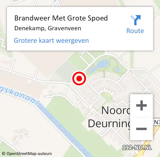 Locatie op kaart van de 112 melding: Brandweer Met Grote Spoed Naar Denekamp, Gravenveen op 20 september 2024 07:16