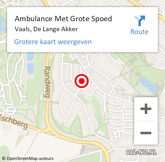 Locatie op kaart van de 112 melding: Ambulance Met Grote Spoed Naar Vaals, De Lange Akker op 20 oktober 2014 17:49