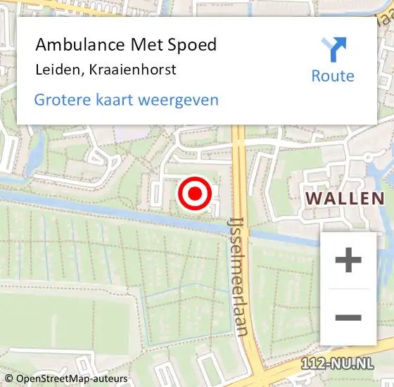 Locatie op kaart van de 112 melding: Ambulance Met Spoed Naar Leiden, Kraaienhorst op 20 september 2024 08:13