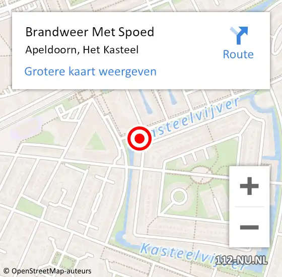 Locatie op kaart van de 112 melding: Brandweer Met Spoed Naar Apeldoorn, Het Kasteel op 20 september 2024 08:16