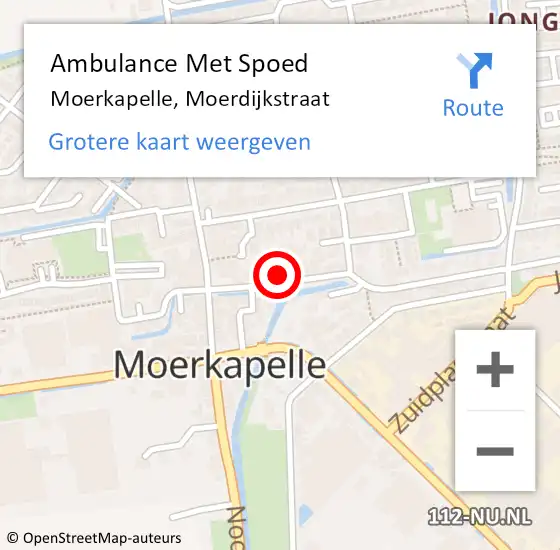 Locatie op kaart van de 112 melding: Ambulance Met Spoed Naar Moerkapelle, Moerdijkstraat op 20 september 2024 08:39