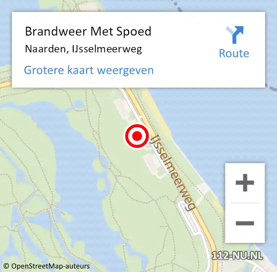 Locatie op kaart van de 112 melding: Brandweer Met Spoed Naar Naarden, IJsselmeerweg op 20 september 2024 08:41