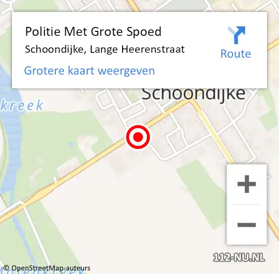 Locatie op kaart van de 112 melding: Politie Met Grote Spoed Naar Schoondijke, Lange Heerenstraat op 20 september 2024 09:32